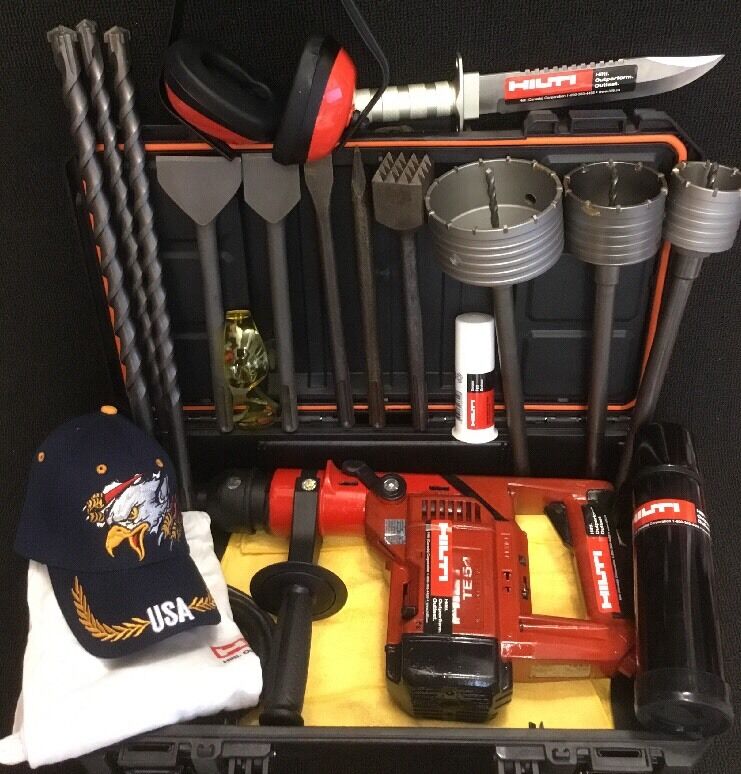 HILTI TE 54 DRILL, PREOWNED, FREE THERMO, BITS, CHISELS, EXTRAS, FAST SHIP