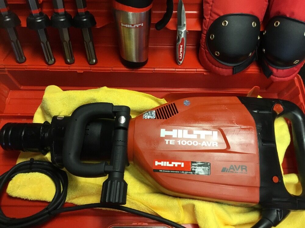 HILTI TE 1000 AVR HAMMER BREAKER, DISPLAY, FREE COFFEE MUG, CHISELS