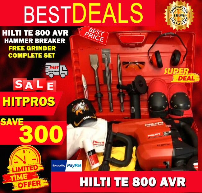 HILTI TE 800 AVR, NEW, FREE GRINDER, CHISELS, A LOT OF EXTRA ITEMS, FAST SHIP