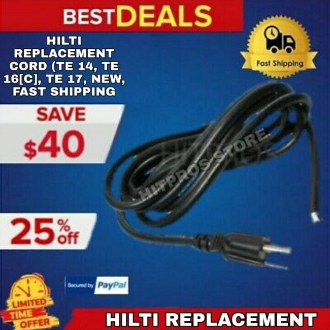 HILTI REPLACEMENT CORD (TE 14, TE 16[C], TE 17, NEW