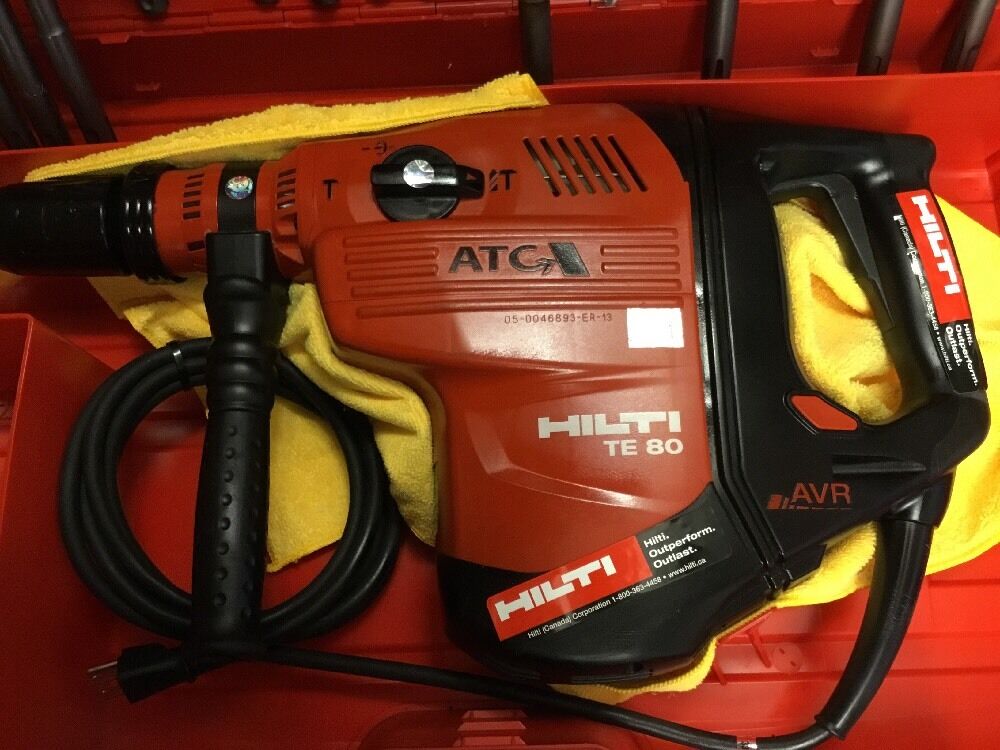 HILTI TE 80 HAMMER DRILL, FREE ANGLE GRINDER, BITS, CHISELS, EXTRAS, FAST SHIP