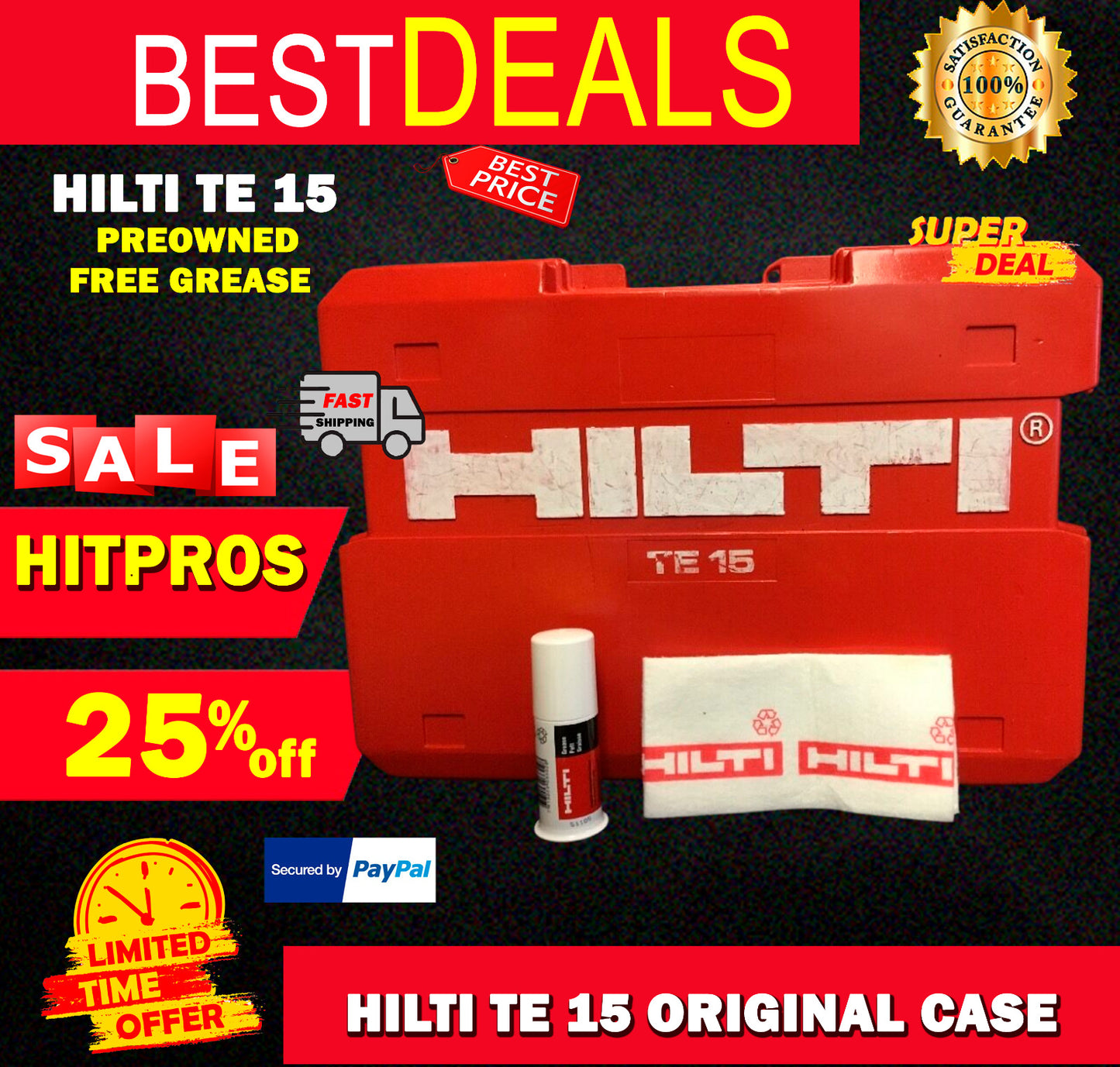 HILTI TE 15 (ONLY CASE), PREOWNED, FREE HILTI GREASE