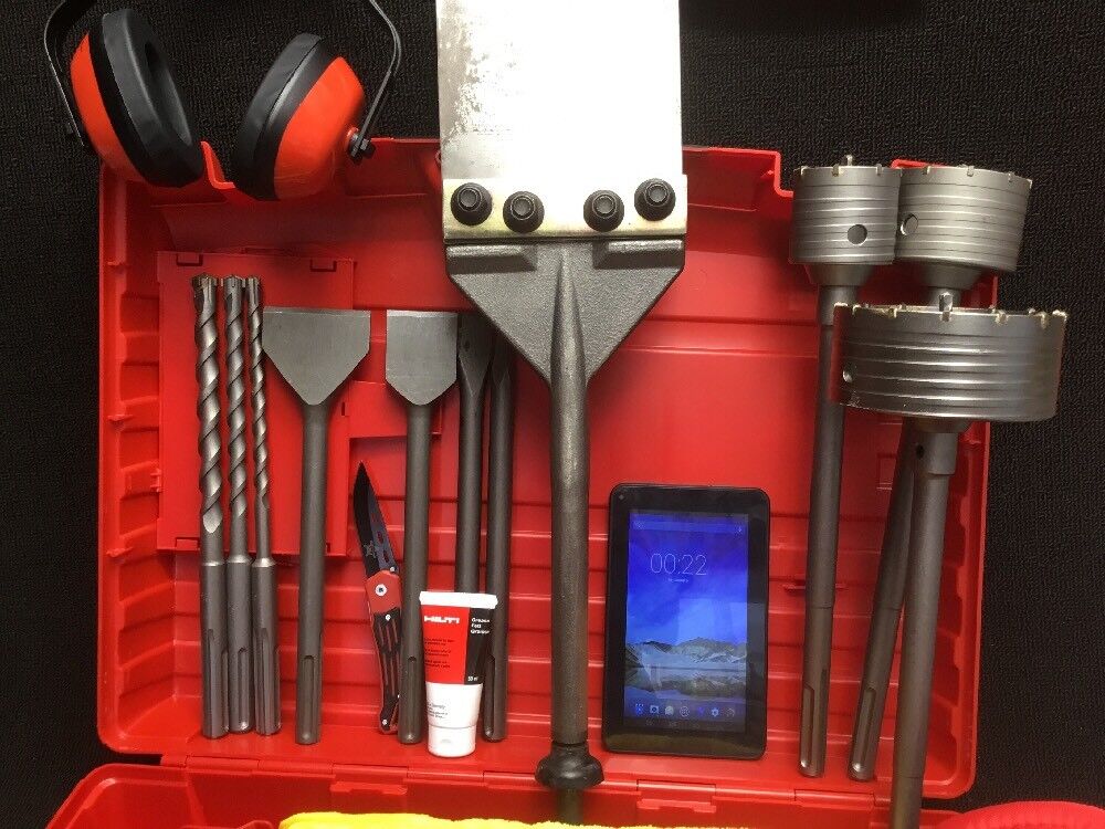 HILTI TE 56 HAMMER DRILL, PREOWNED, FREE TABLET, A LOT OF EXTRAS, QUICK SHIP