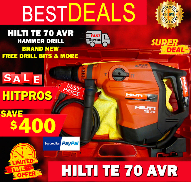 HILTI TE 70 AVR COMBIHAMMER, BRAND NEW, FREE DRILL BITS & MORE