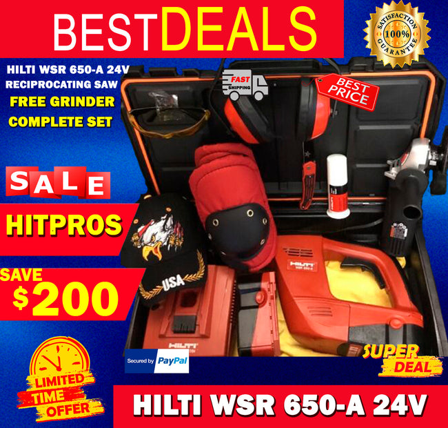 HILTI WSR 650-A 24V, RECIPROCATING SAW, PREOWNED, FREE GRINDER, FAST SHIP