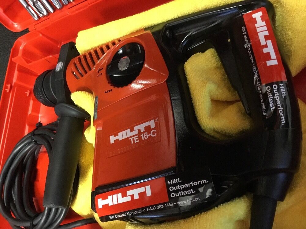 HILTI TE 16-C, PREOWNED, FREE ANGLE GRINDER, BITS AND CHISELS