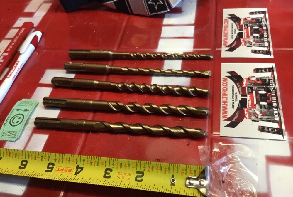 HILTI DRILL BIT 1/4", 3/8" SDS PLUS, SET OF 5,