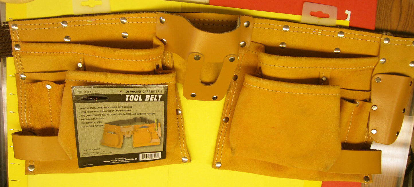 CARPENTER TOOL BELT, VERY NICE, LETHER