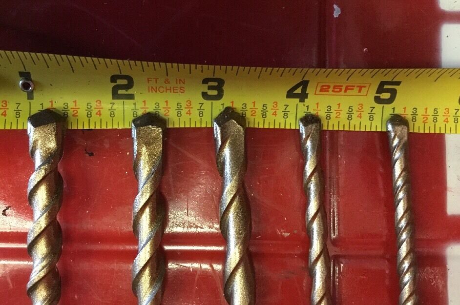 HILTI DRILL BIT 1/4", 3/8" SDS PLUS, SET OF 5,