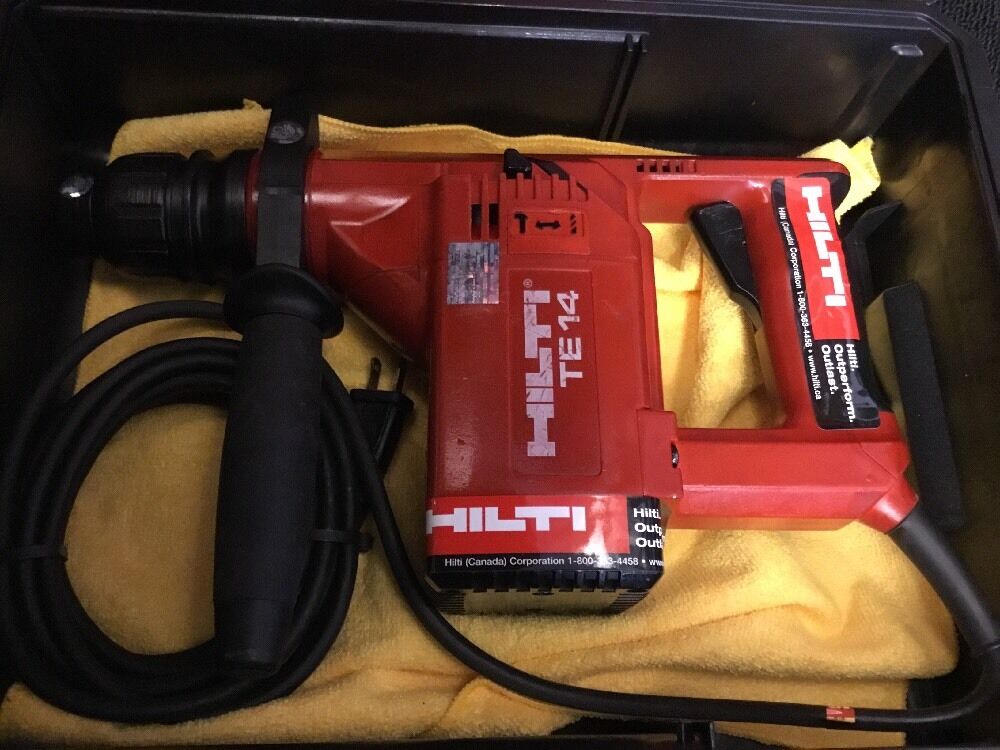 HILTI TE 14, PREOWNED, FREE ANGLE GRINDER, BITS, EXTRAS