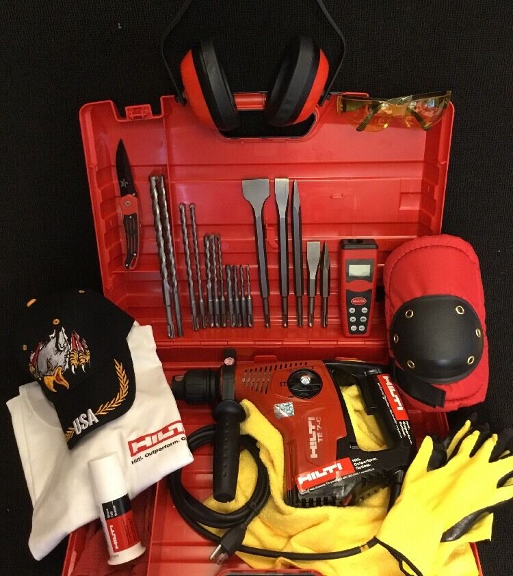 HILTI TE 7-C, PREOWNED, FREE LASER METER, BITS AND CHISELS