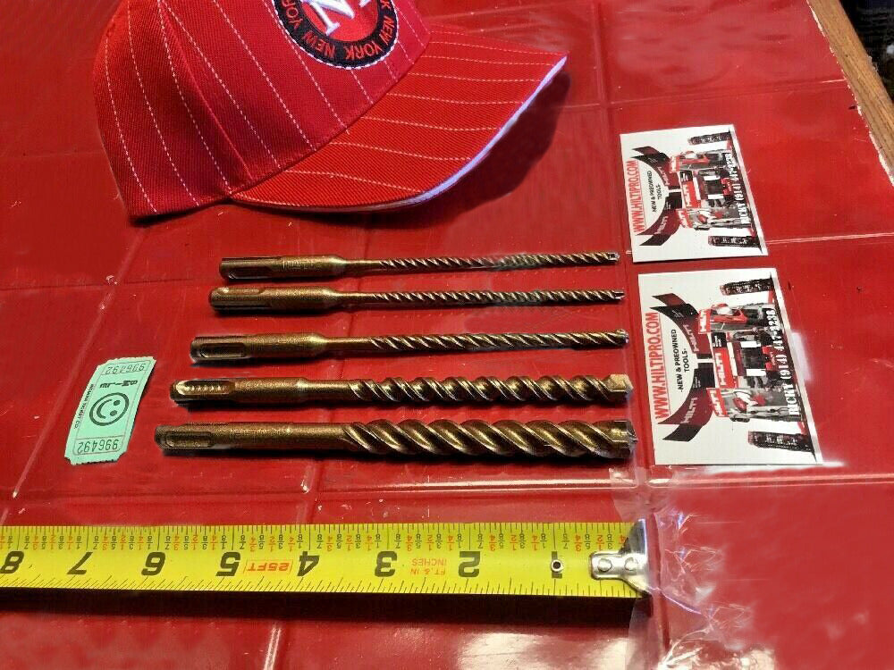 HILTI TE-CX 1/2", 3/8", 1/4", 3/16" SDS PLUS, SET OF 5, FREE HAT, FAST SHIPPING