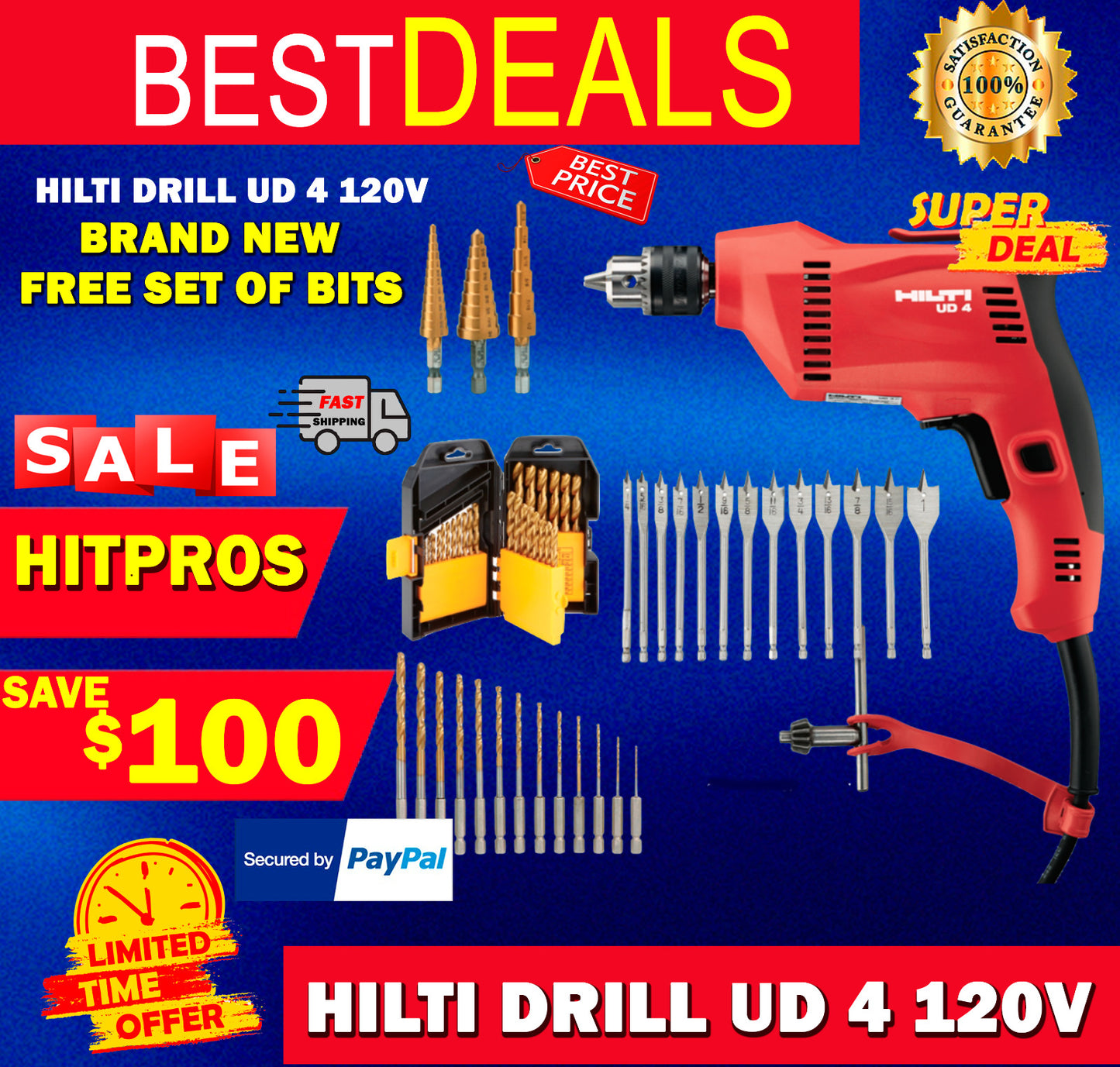 HILTI Drill UD 4 120V, BRAND NEW, FREE SET OF BITS