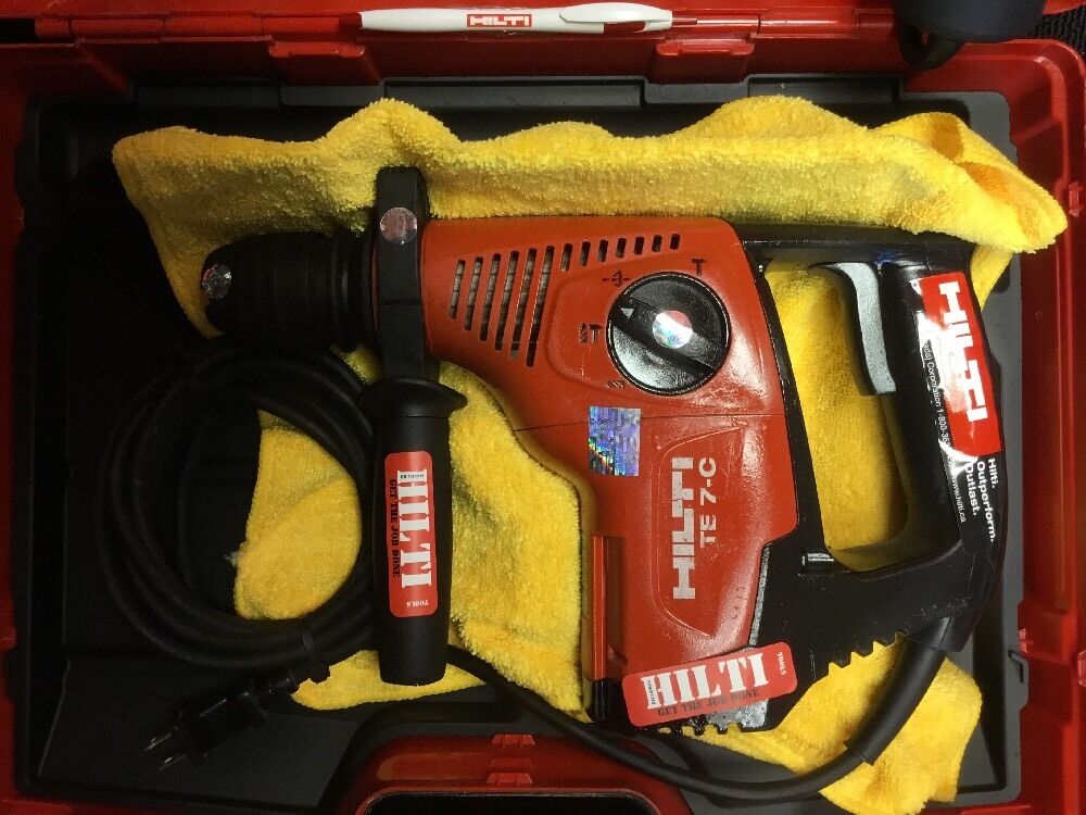 HILTI TE 7-C DRILL, PREOWNED, FREE ANGLE GRINDER, FREE BITS