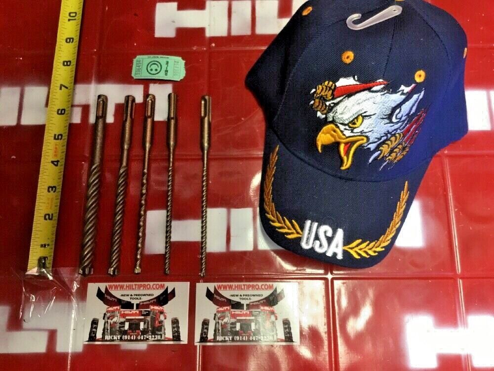 HILTI TE-CX 1/2", 3/8", 1/4", 3/16" SDS PLUS, SET OF 5, FREE HAT, FAST SHIPPING