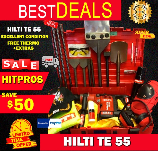 HILTI TE 55, L@@K, EXCELLENT CONDITION, FREE HILTI THERMO & EXTRAS, FAST SHIP