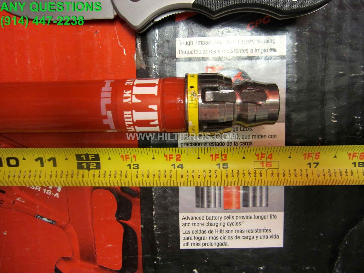 HILTI DIAM CORE BIT DD-BI 1-1/8" X 16",  PREOWNED,