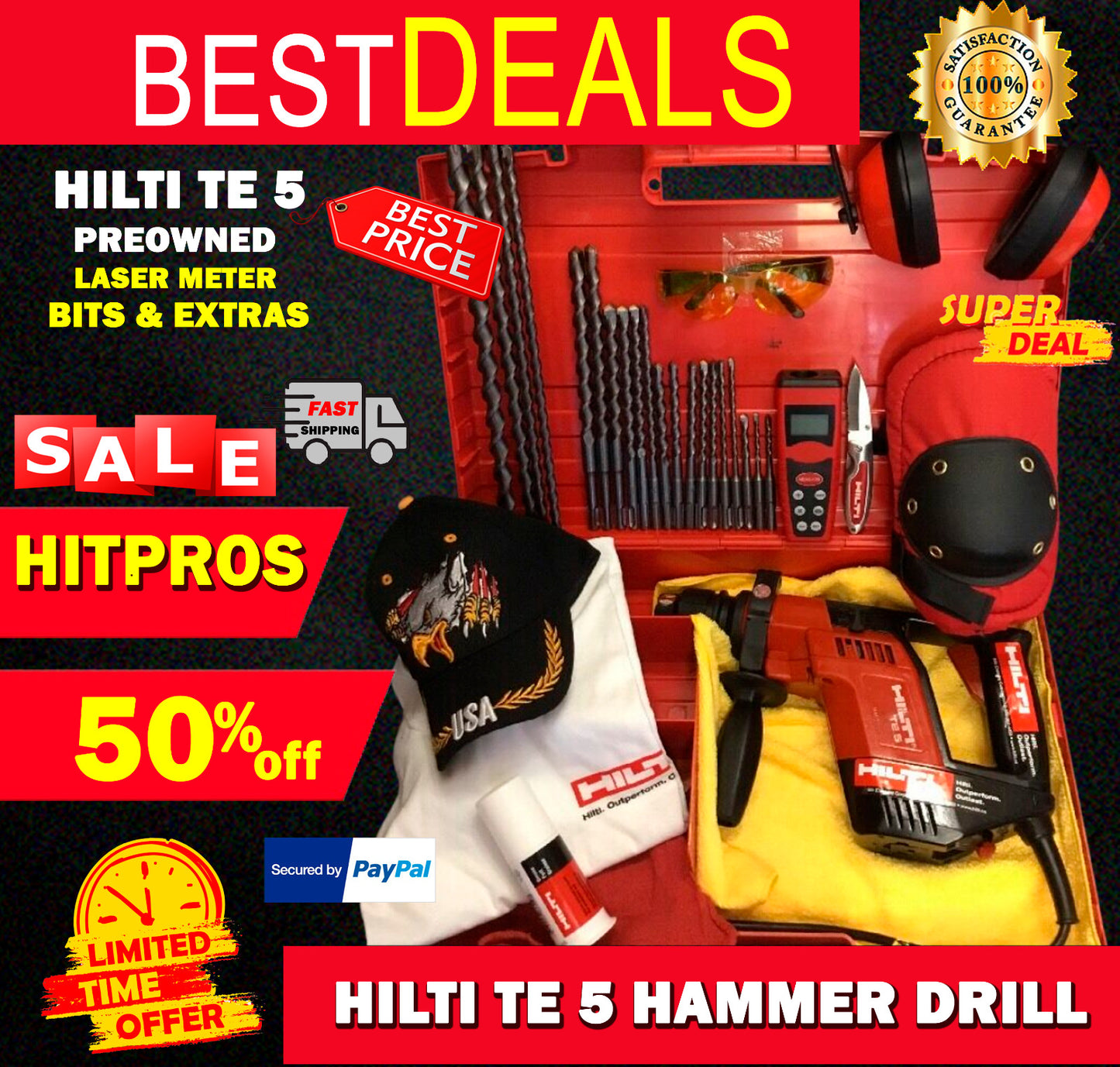 HILTI TE 5 PREOWNED, FREE LASER METER, BITS AND EXTRAS