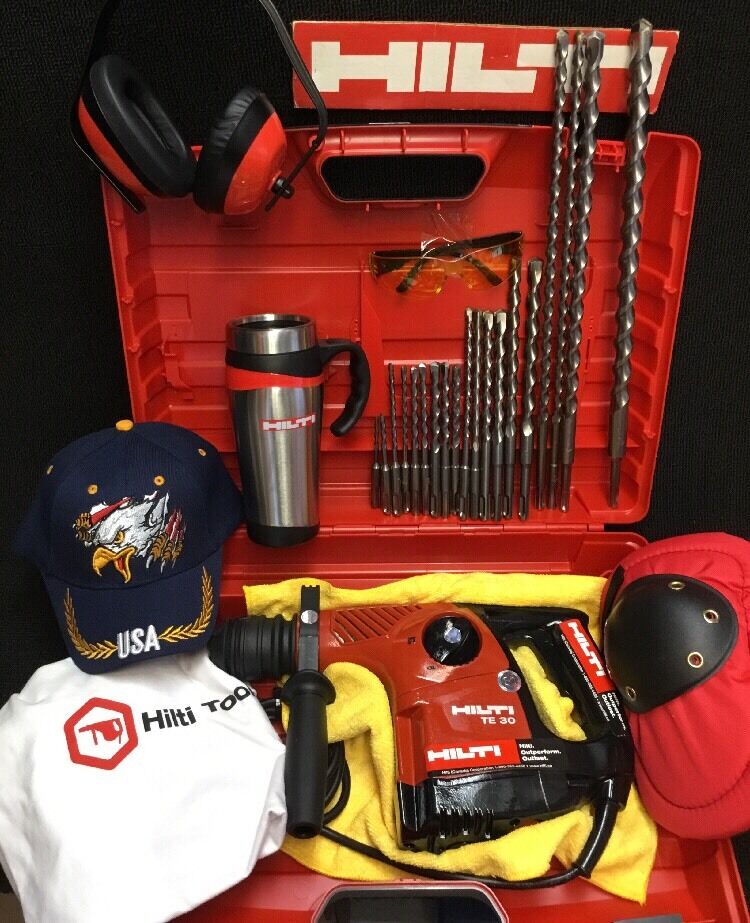 HILTI TE 30 HAMMER DRILL, PREOWNED, FREE MUG, BITS, T-SHIRT, MORE