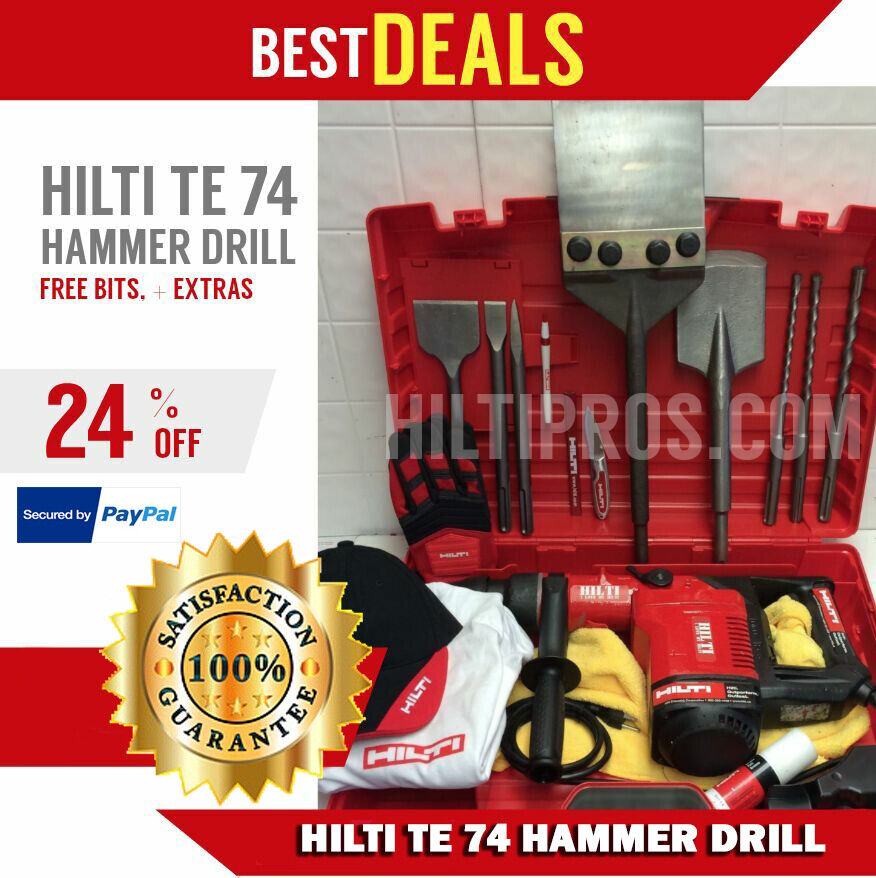 HILTI TE 74 PREOWNED, FREE BITS, CHISELS, HILTI HAT