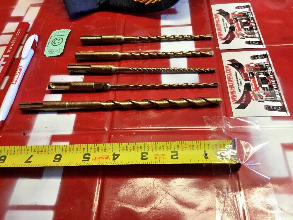 HILTI DRILL BIT 1/4", 3/8" SDS PLUS, SET OF 5,