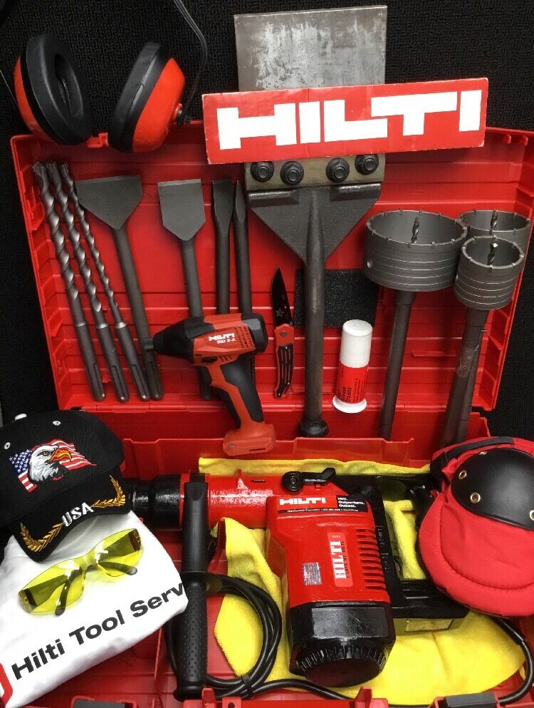 HILTI TE 74 HAMMER DRILL, PREOWNED, FREE SID 2-A, BITS, EXTRAS