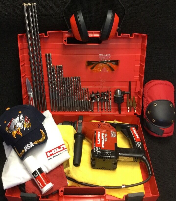 HILTI TE 15 HAMMER DRILL PREOWNED, FREE MUG, BITS, EXTRAS