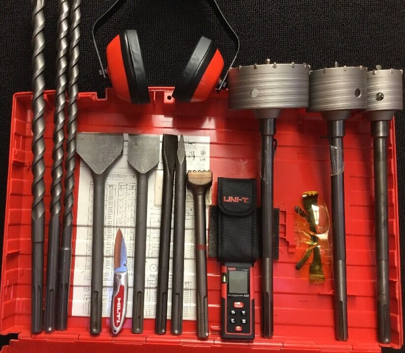 HILTI TE 75, PREOWNED, FREE CHISEL, BITS, LASER METER