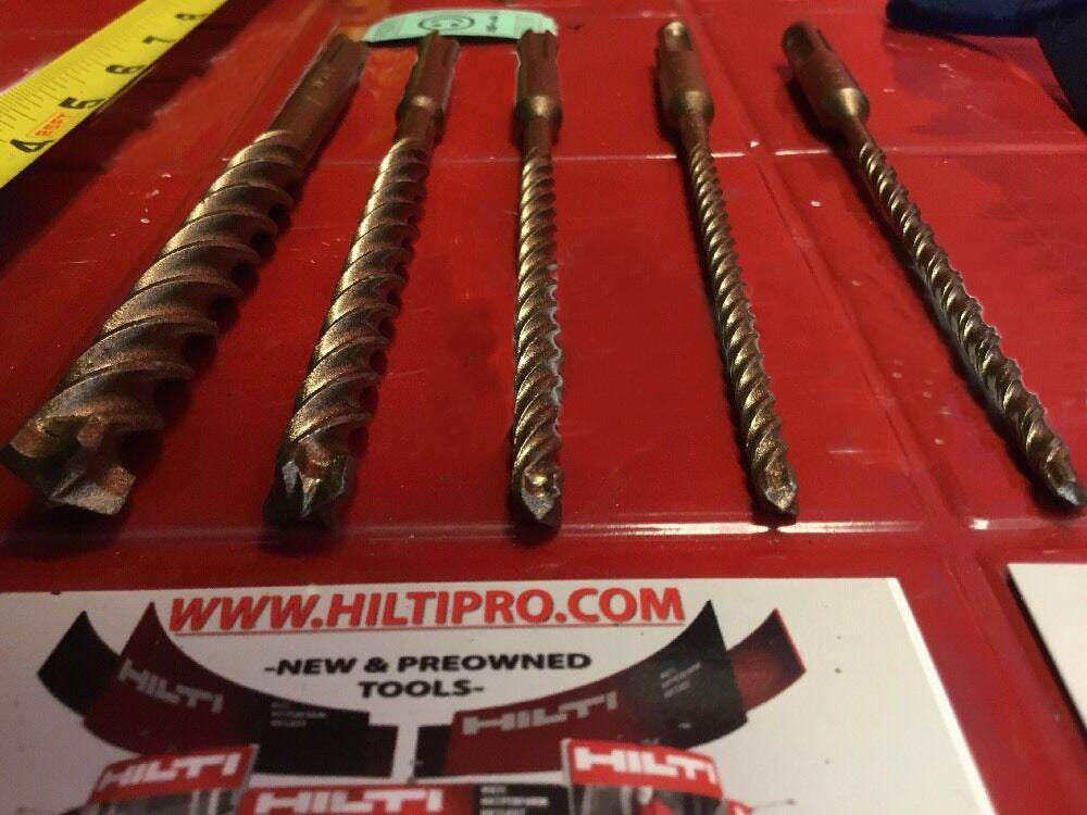 HILTI TE-CX 1/2", 3/8", 1/4", 3/16" SDS PLUS, SET OF 5, FREE HAT, FAST SHIPPING