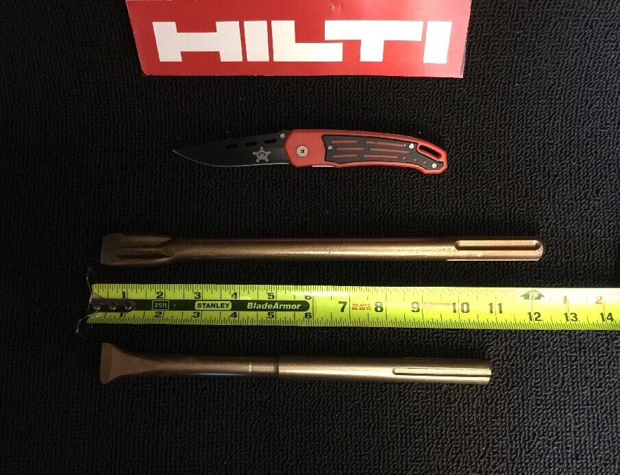 HILTI CHISEL SDS MAX FLAT (1" X 10-1/2") & (7/8" X 12-1/4") PREOWNED