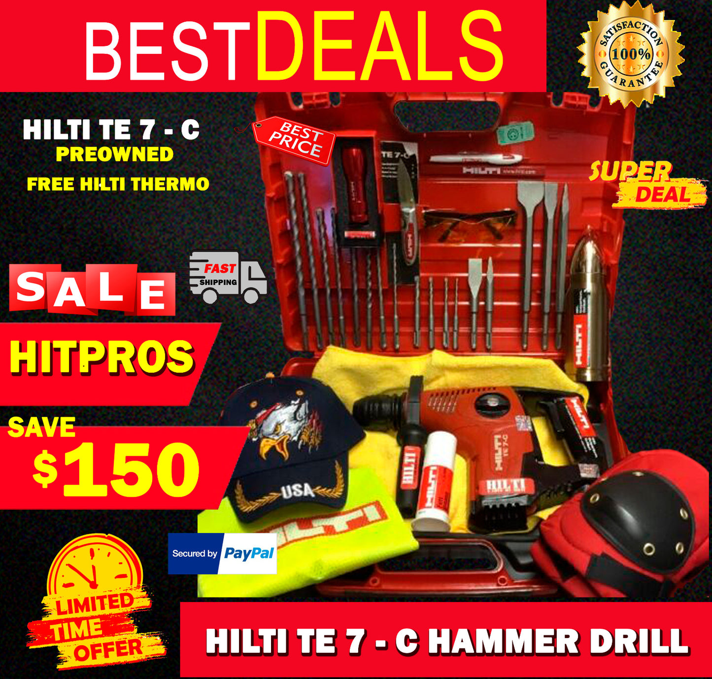 HILTI TE 7-C HAMMER DRILL,PREOWNED, FREE HILTI THERMO