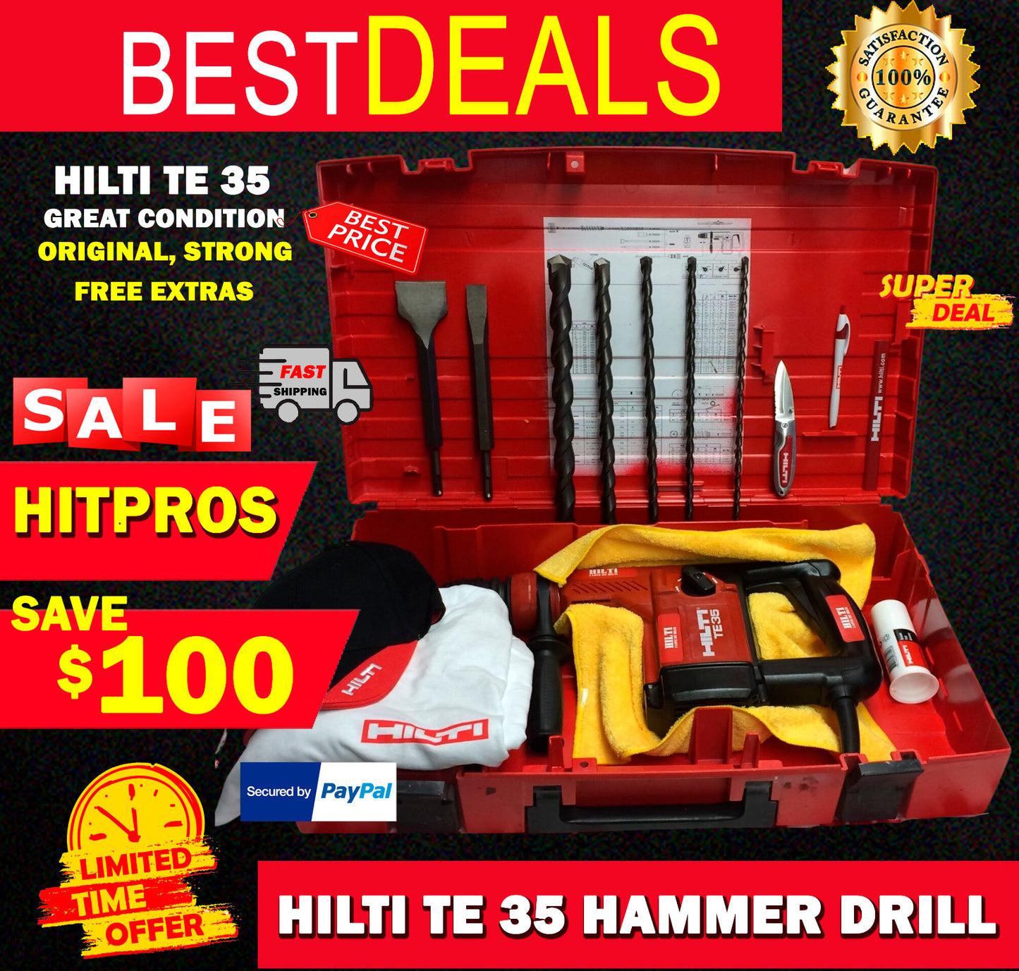 HILTI TE 35, GREAT CONDITION, ORIGINAL, STRONG, FREE EXTRAS