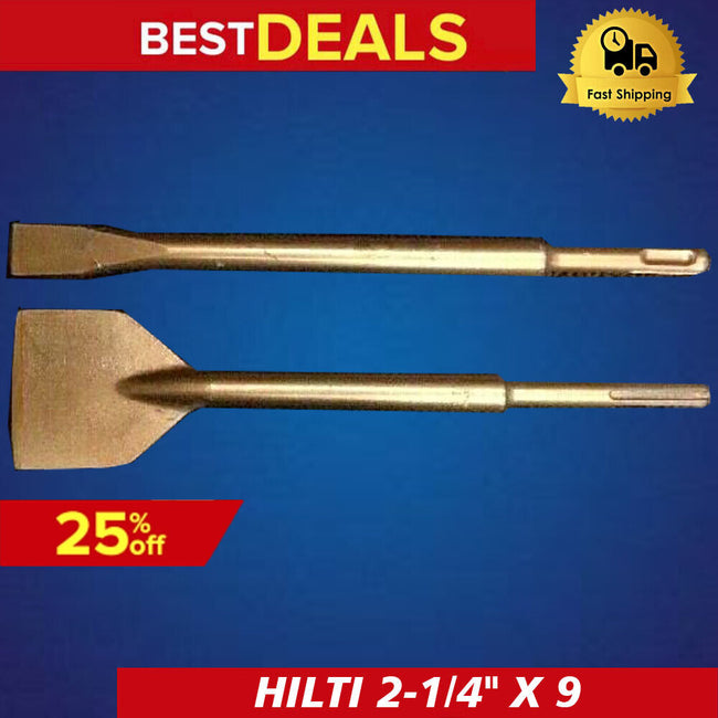 HILTI CHISEL SDS PLUS FLAT 2-1/4" X 9" AND 3/4" X 9", HAT