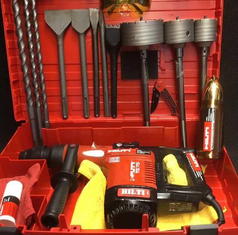 HILTI TE 75 HAMMER DRILL, PREOWNED, FREE BITS & EXTRAS