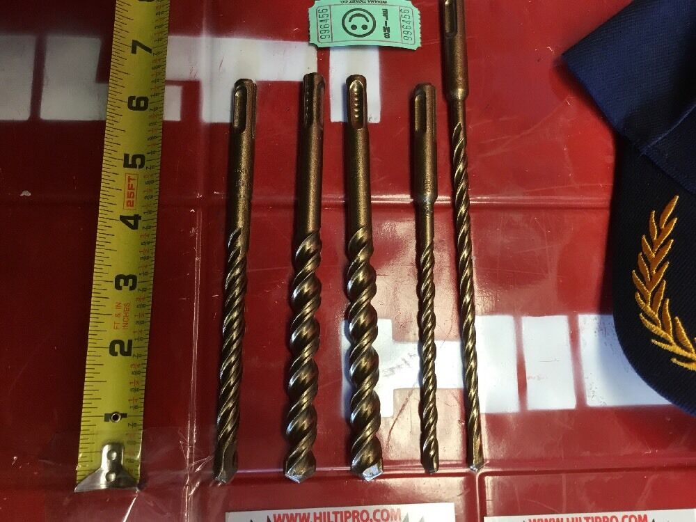 HILTI DRILL BIT 1/2", 1/4", 3/8" SDS PLUS, SET OF 5