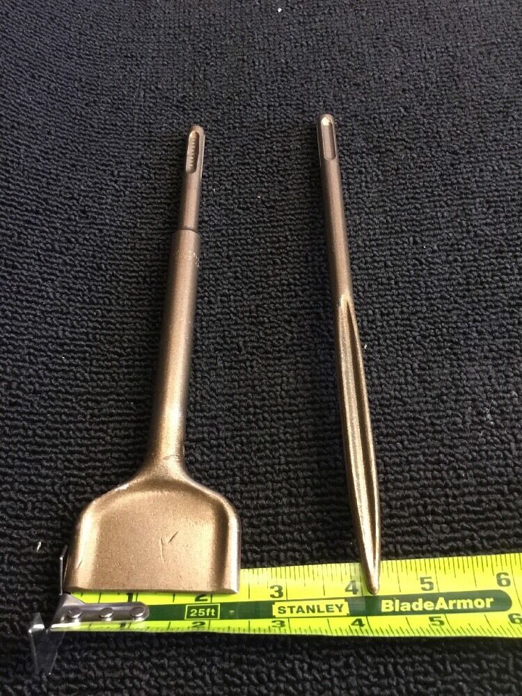 HILTI SDS PLUS CHISEL FLAT 2-7/8" X 9" & POINTED 9-1/8" PREOWNED