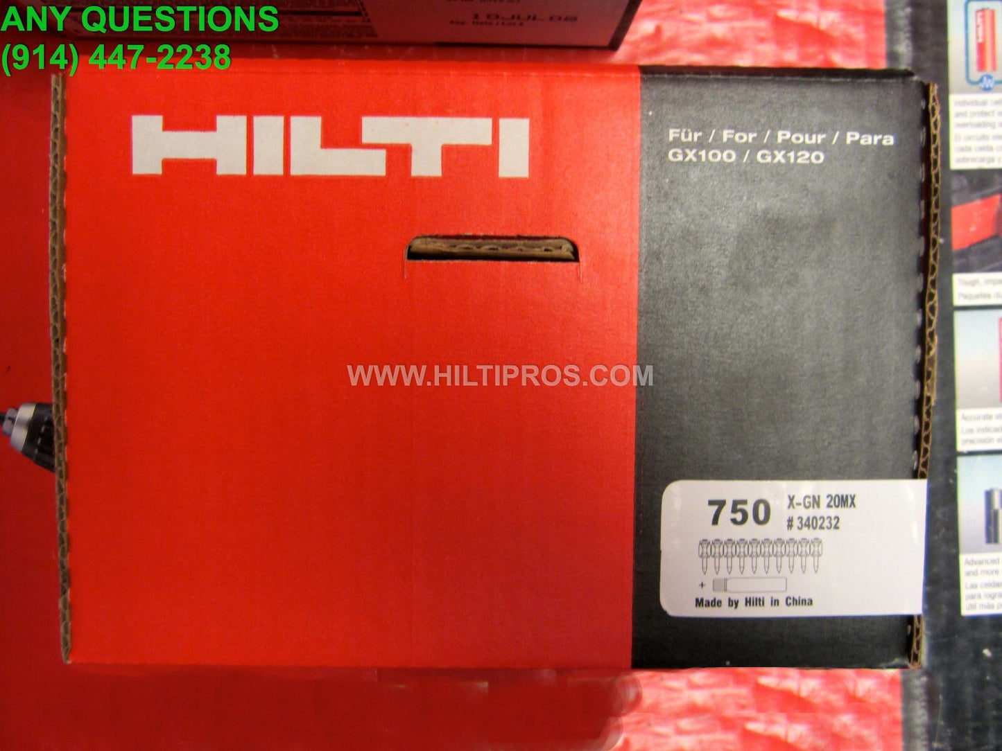 HILTI X-GN 20MX *750* BOX, W. GAS,  3/4 , GC 22 GX 120, FREE HAT, FAST SHIPPING