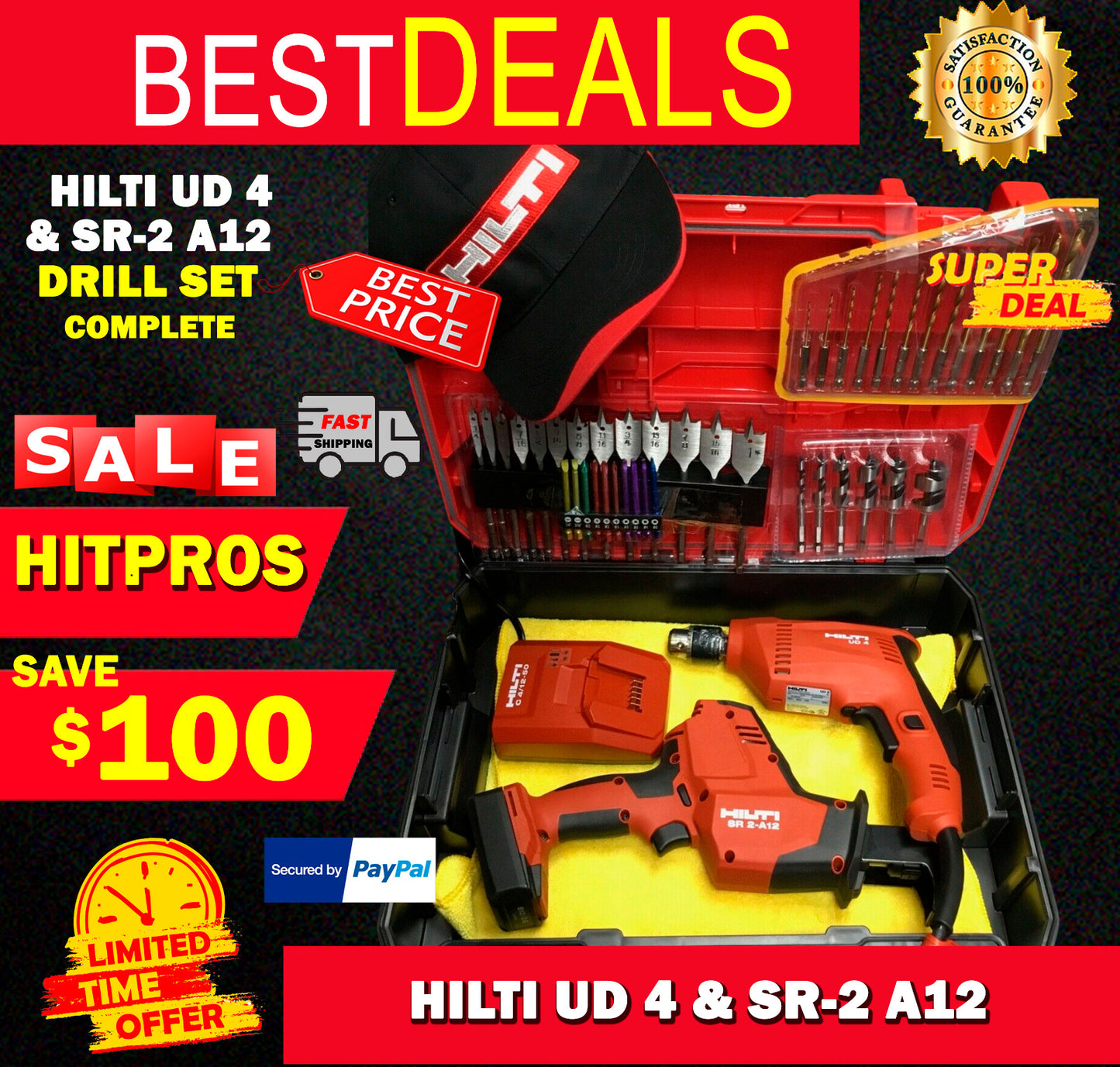 HILTI UD 4 HAMMER DRILL, SR 2-A12 Recip saw, 2 BATTERIES, ALL NEW, FAST SHIP