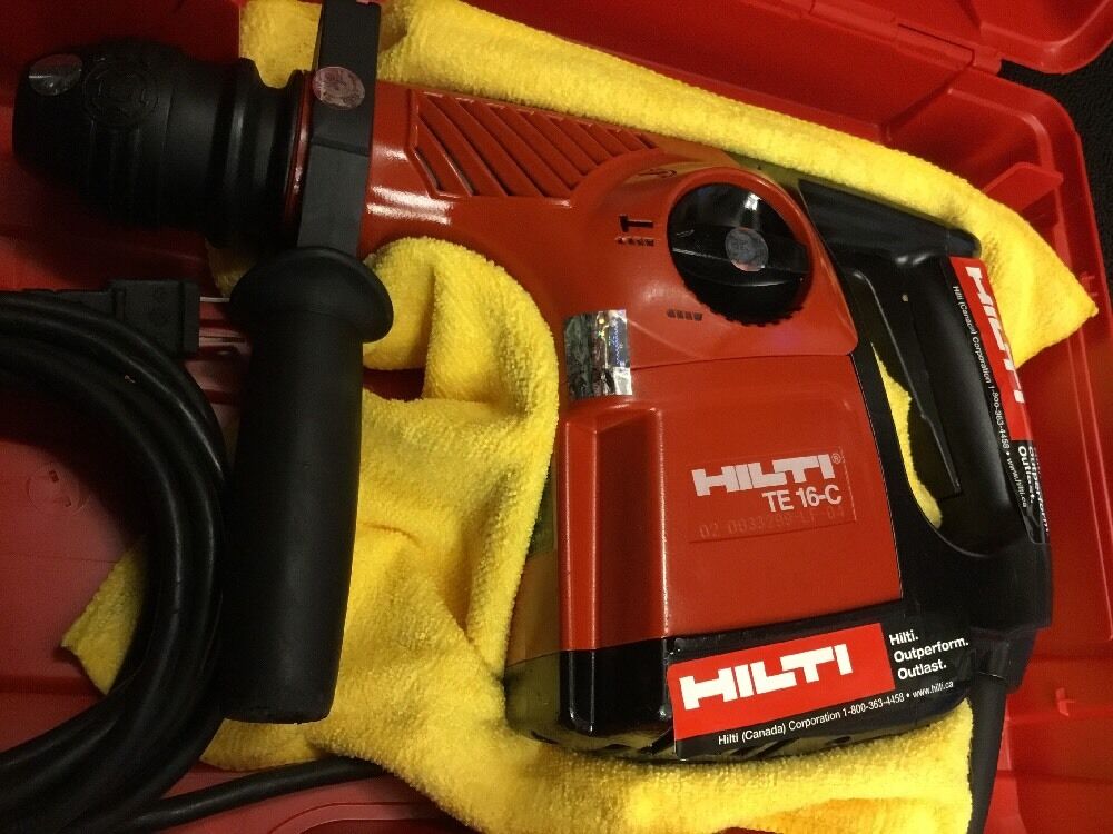 HILTI TE 16-C, PREOWNED, FREE ANGLE GRINDER, BITS AND CHISELS