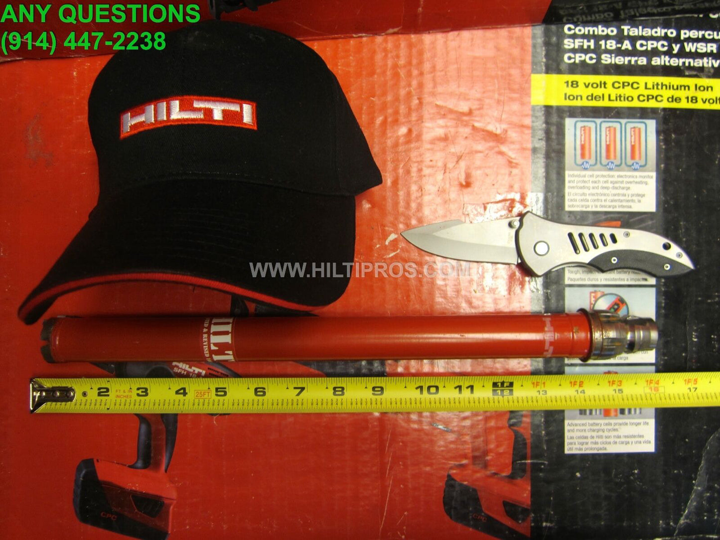 HILTI DIAM CORE BIT DD-BI 1-1/8" X 15",  PREOWNED