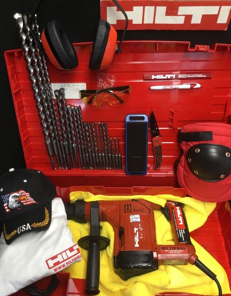 HILTI TE 24 HAMMER DRILL, PREWONED, FREE SPEAKER, BITS, BUNCH EXTRAS