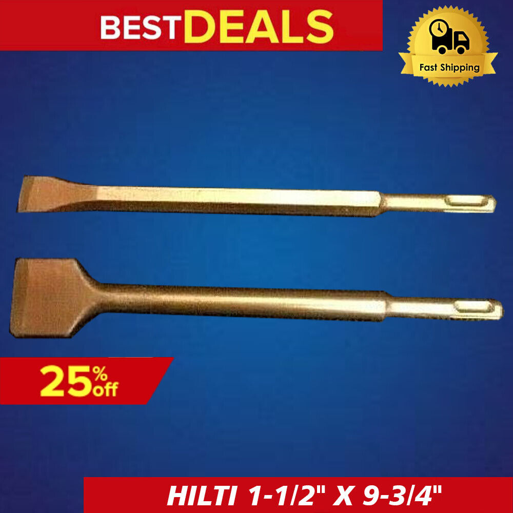 HILTI - BOSH CHISEL SDS PLUS FLAT 1-1/2" X 9-3/4" AND 3/4" X 9-3/4",