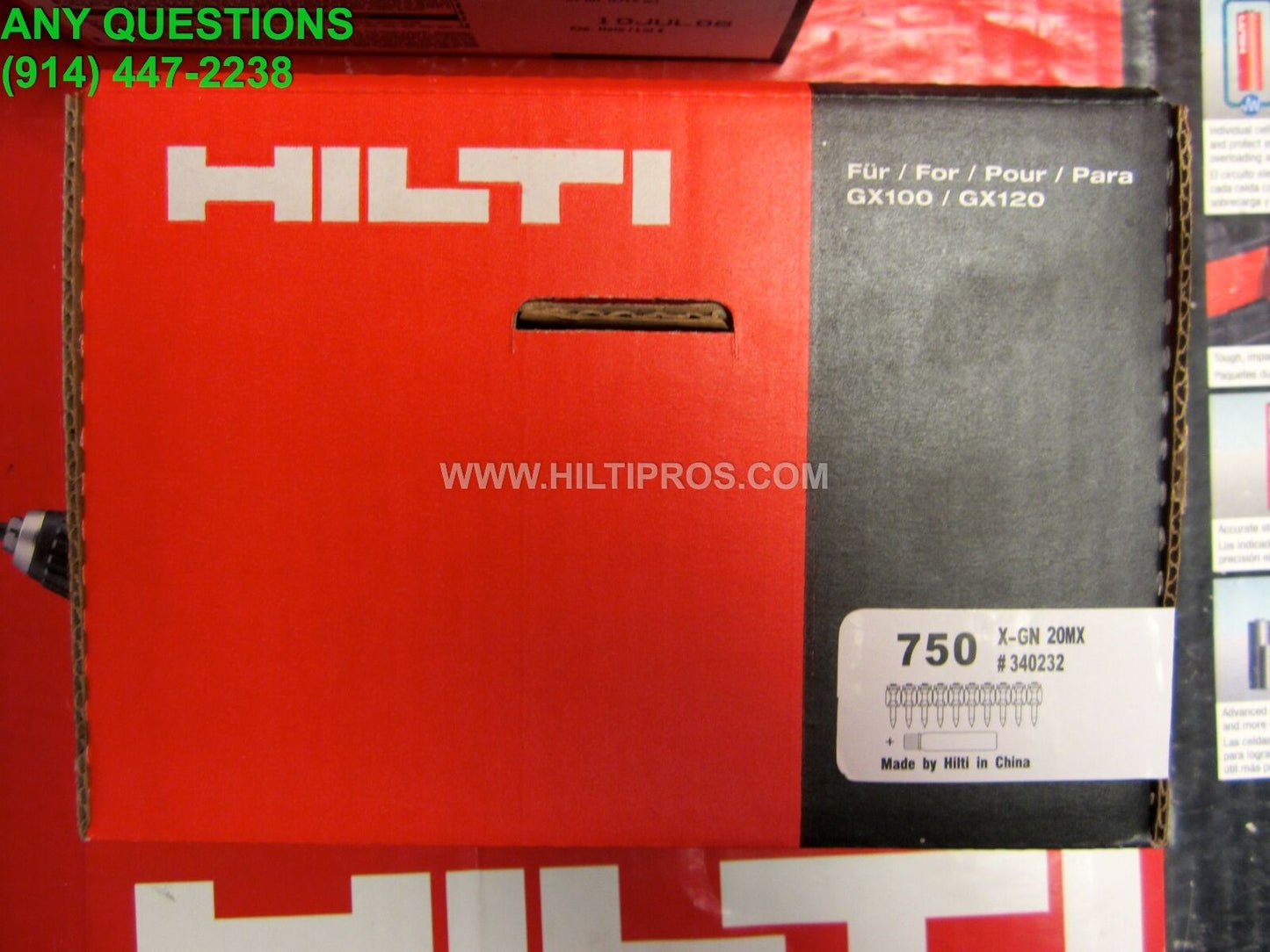 HILTI X-GN 20MX *750* BOX, W. GAS,  3/4 , GC 22 GX 120, FREE HAT, FAST SHIPPING