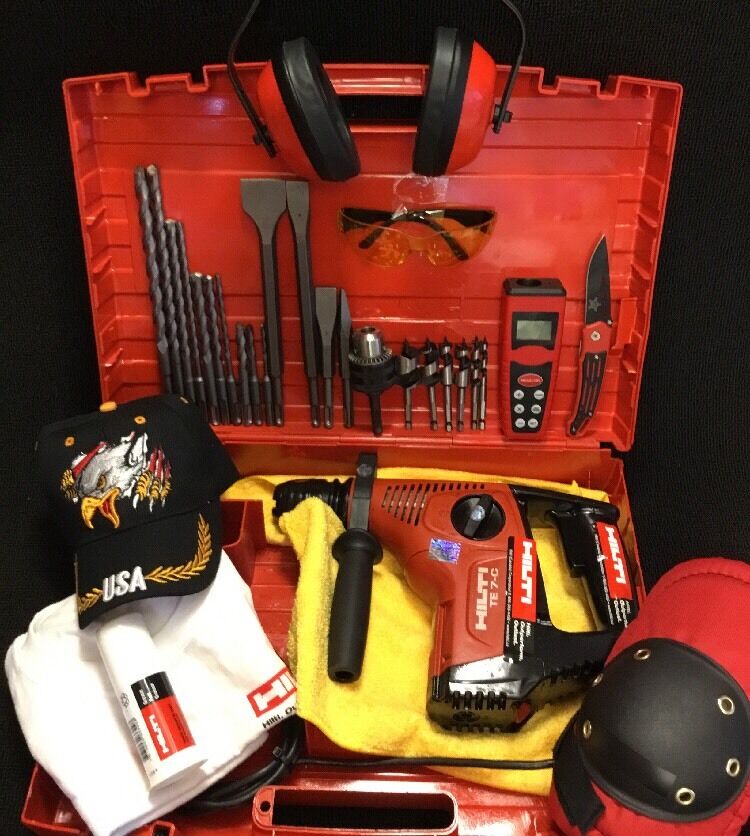 HILTI TE 7-C, PREOWNED, FREE LASER METER, BITS,  CHISEL, LOT OF EXTRA