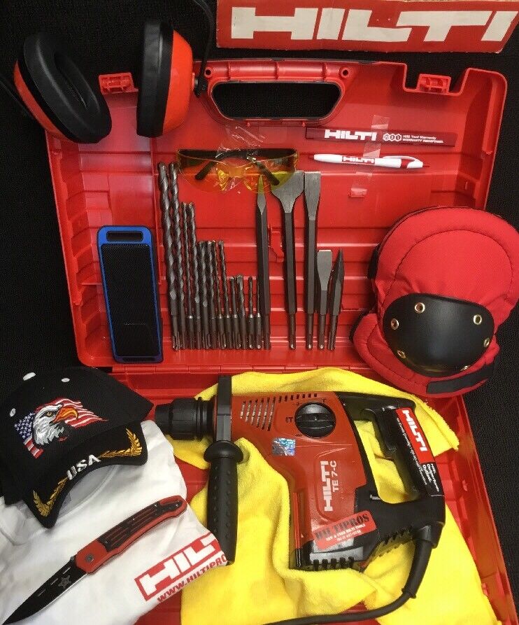 HILTI TE 7-C HAMMER DRILL, PREWONED, FREE SPEAKER, BITS, BUNCH EXTRAS, FAST SHIP