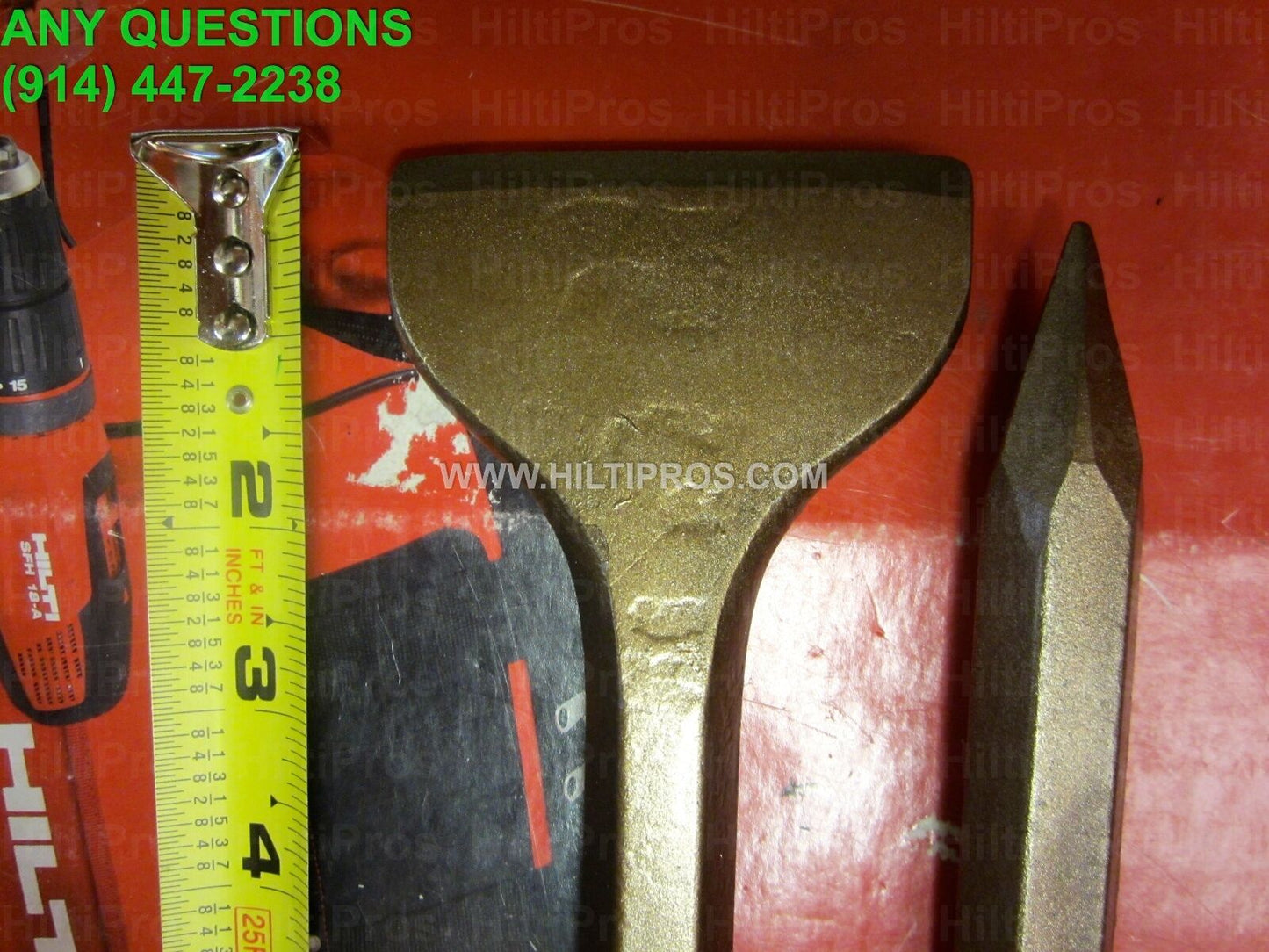 HILTI TE-H WIDE/POINTED CHISEL 12" x 3" x 11", FREE KNIFE, L@@K, FAST SHIPPING