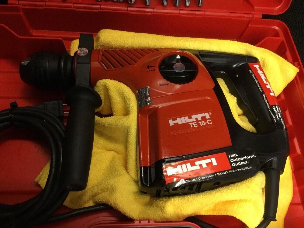 HILTI TE 16-C, PREOWNED, FREE ANGLE GRINDER, BITS AND CHISELS