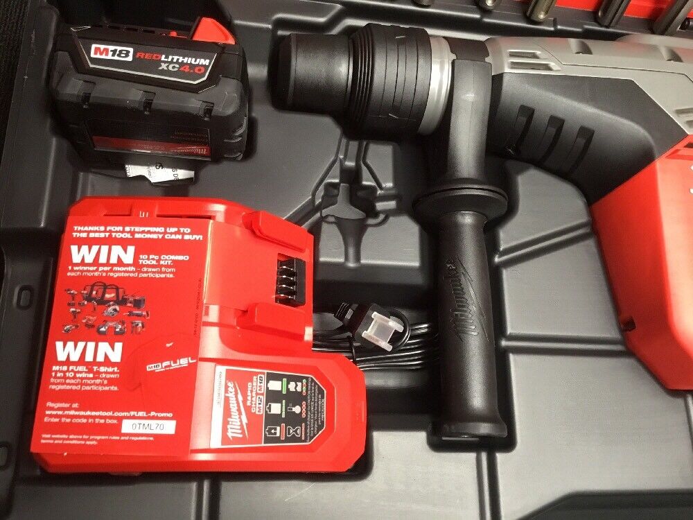 MILWAUKEE CORDLESS HAMMER DRILL, SDS MAX, FREE GRINDER, BUNCH EXTRAS, FAST SHIP