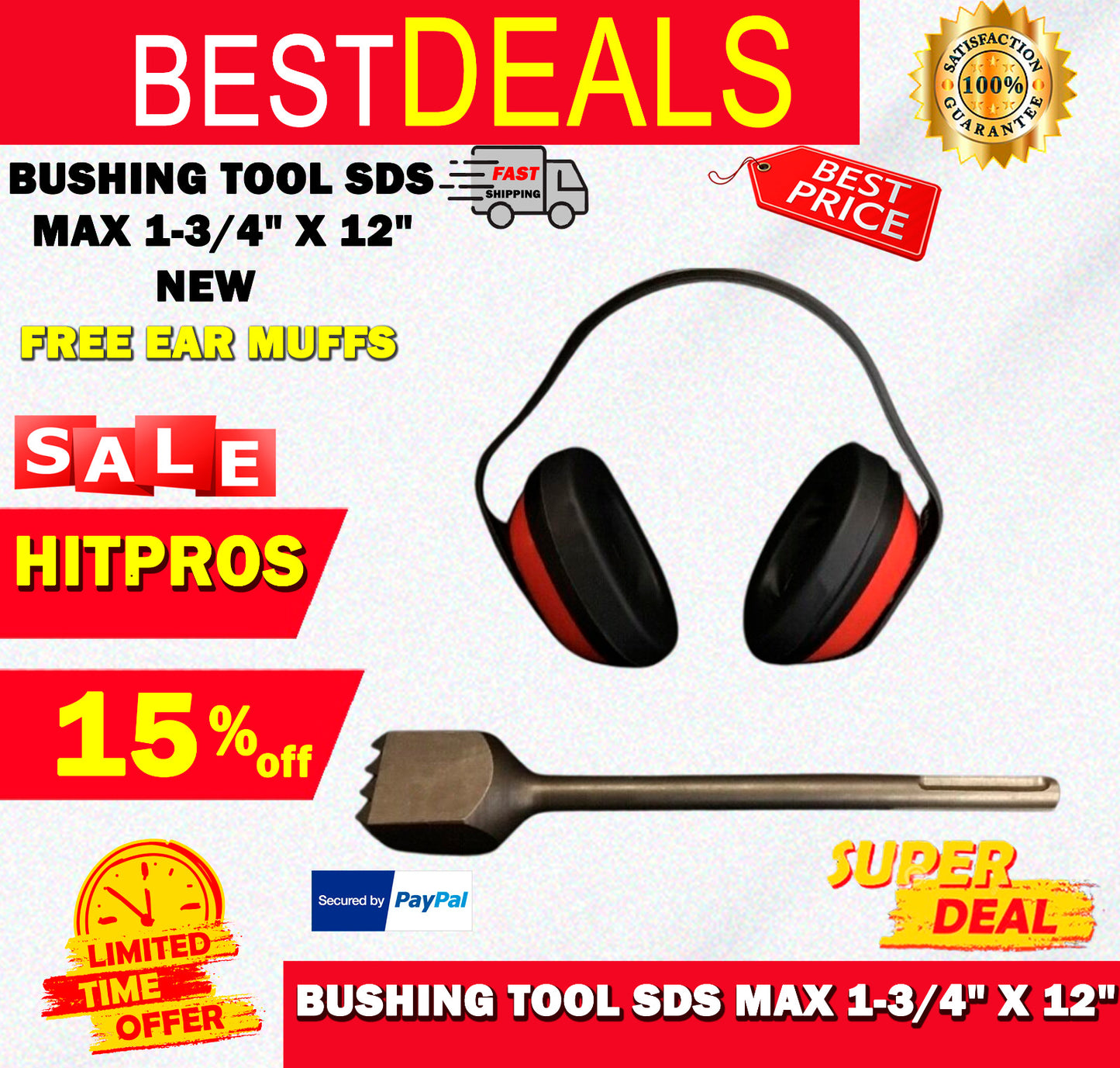 BUSHING TOOL SDS MAX 1-3/4" X 12"
