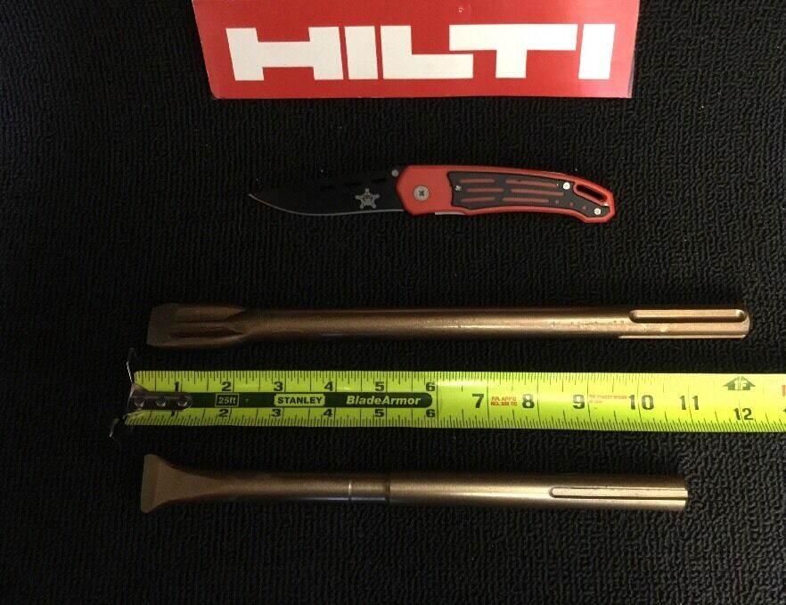 HILTI CHISEL SDS MAX FLAT (1" X 10-1/2") & (7/8" X 12-1/4") PREOWNED